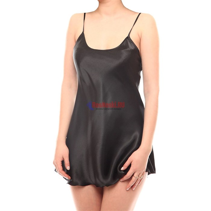 306 Сорочка женская MARBIN LINGERIE, шёлковая, однотонная, тонкая лямка - фото 378443