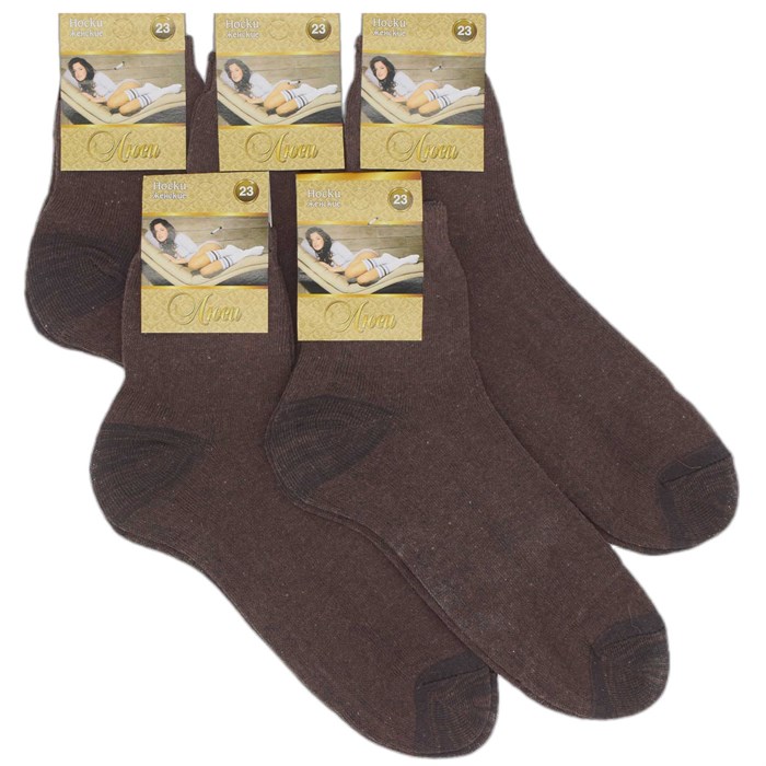 Ж2 Носки женские КАРАВАН, "Люси", хлопок, гладкие, однотонные - фото 400440