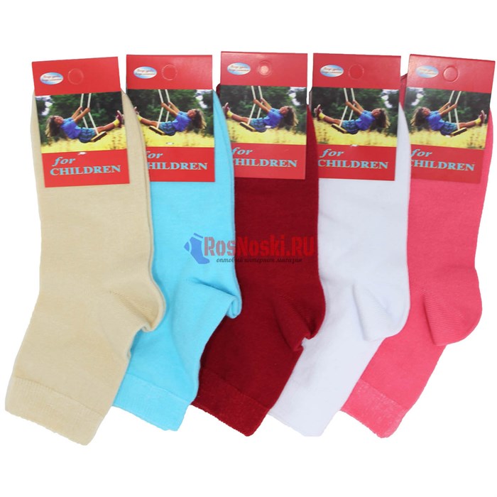 Д 25/Д 26 Носки детские RUSOCKS, хлопок с эластаном, гладкие, однотонные - фото 760023