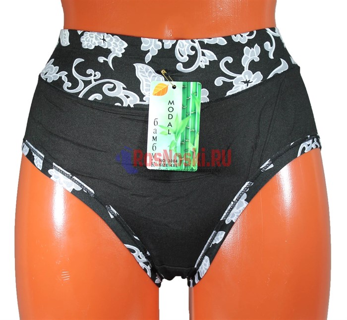 Трусы женские, слипы, бамбук, с рисунком, большие размеры - фото 761000
