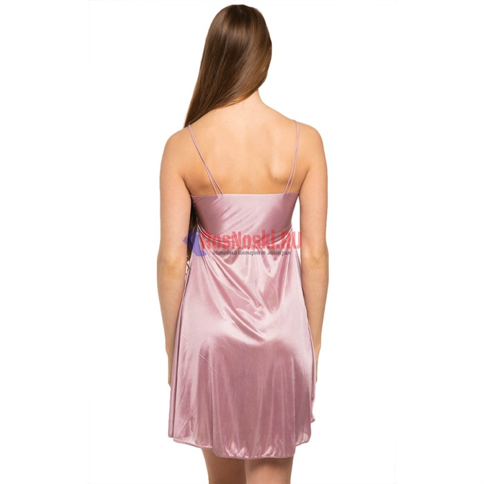 8802 Сорочка женская MARBIN LINGERIE, шёлковая, двойная лямка, выше колен - фото 761649