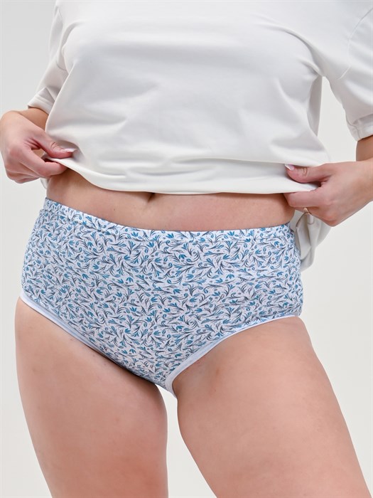 Трусы женские бабушкины, жатка, хлопок, с принтом - фото 778657