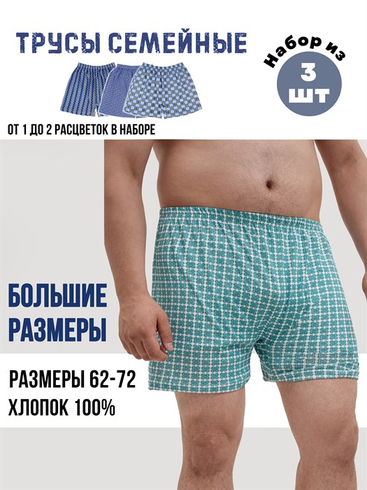 Трусы мужские АМТЕКС, семейные, хлопок (хб - 100%), свободные, великан - фото 778735