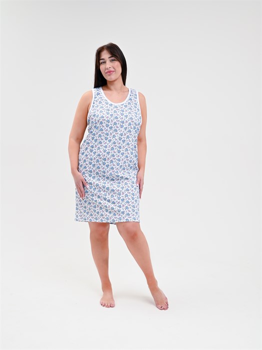 Сорочка женская АМТЕКС, бабушкина ночная майка, хлопок (хб - 100%), в цветочек - фото 778757