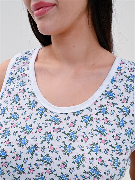 Сорочка женская АМТЕКС, бабушкина ночная майка, хлопок (хб - 100%), в цветочек - фото 778765