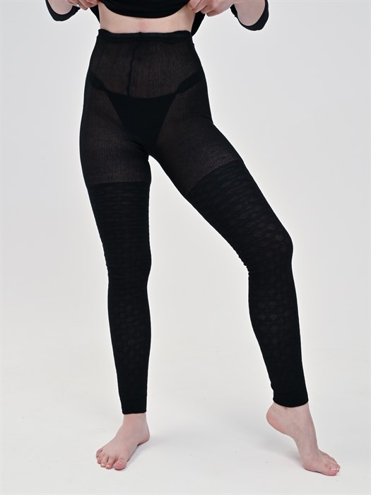 С-23 Рейтузы женские ДЕЛИКА, хлопок, ажурные, на резинке - фото 780144