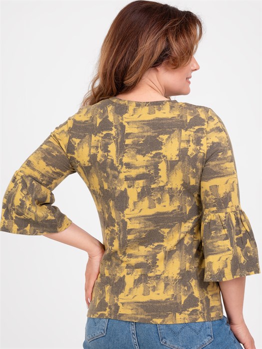 201ХВ 2507 Джемпер женский КРАСНАЯ ВЕТКА, вискоза, с воланом и принтом - фото 783359