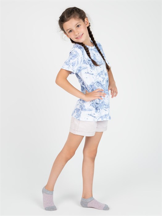 С1719 Носки детские КРАСНАЯ ВЕТКА, хлопок, короткие, в полоску - фото 783482