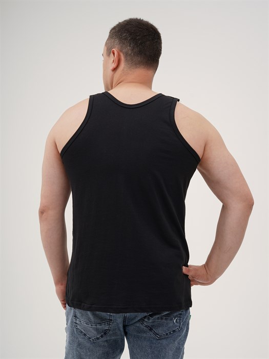 Майка мужская АМТЕКС, хлопок (хб - 100%), однотонная, тонкие лямки, великан - фото 785643