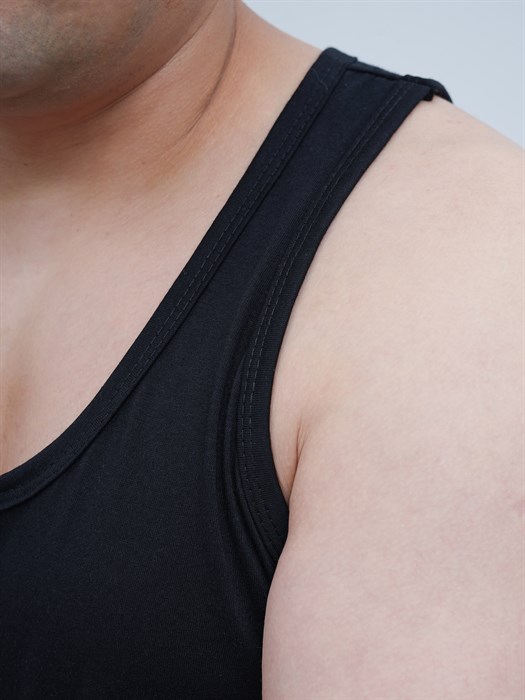 Майка мужская АМТЕКС, хлопок (хб - 100%), однотонная, тонкие лямки, великан - фото 785647