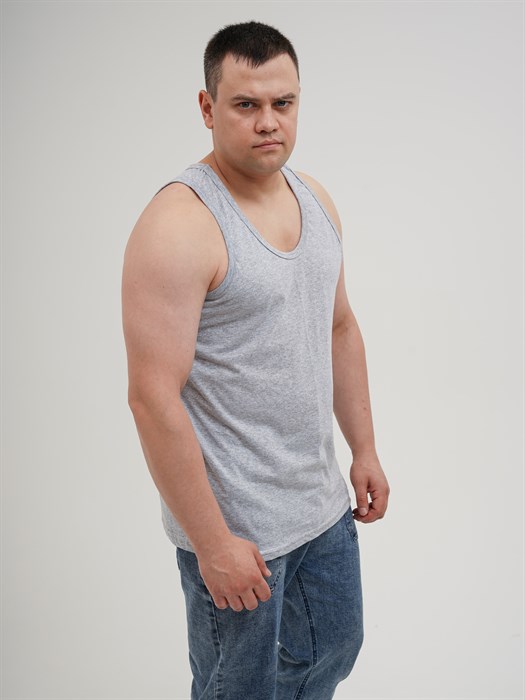 Майка мужская АМТЕКС, хлопок (хб - 100%), однотонная, тонкие лямки, великан - фото 785657