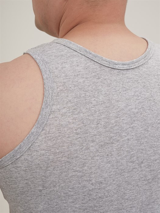 Майка мужская АМТЕКС, хлопок (хб - 100%), однотонная, тонкие лямки, великан - фото 785659