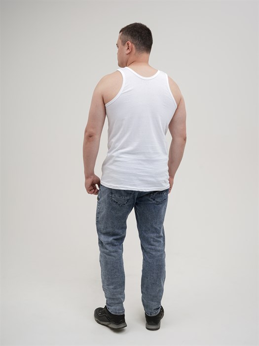 Майка мужская АМТЕКС, хлопок (хб - 100%), однотонная, тонкие лямки, великан - фото 785670