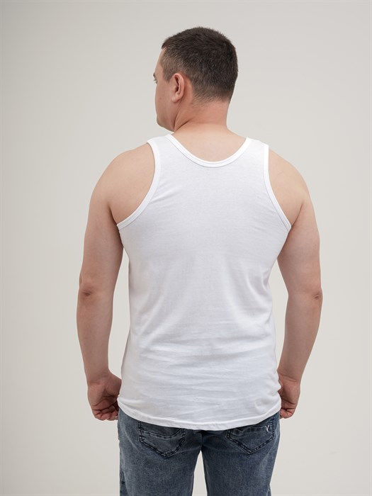 Майка мужская АМТЕКС, хлопок (хб - 100%), однотонная, тонкие лямки, великан - фото 785671