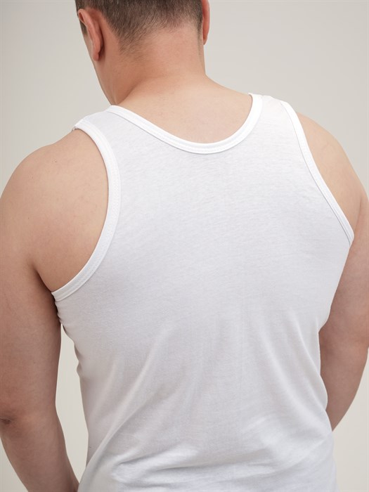 Майка мужская АМТЕКС, хлопок (хб - 100%), однотонная, тонкие лямки, великан - фото 785672