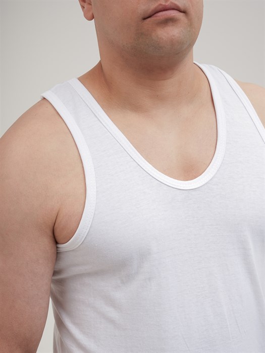 Майка мужская АМТЕКС, хлопок (хб - 100%), однотонная, тонкие лямки, великан - фото 785674