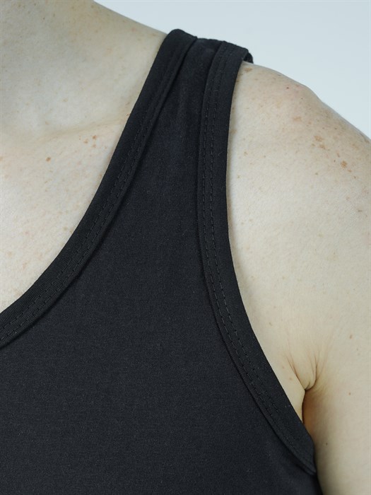 Майка мужская АМТЕКС, хлопок (хб - 100%), однотонная, тонкие лямки - фото 785714