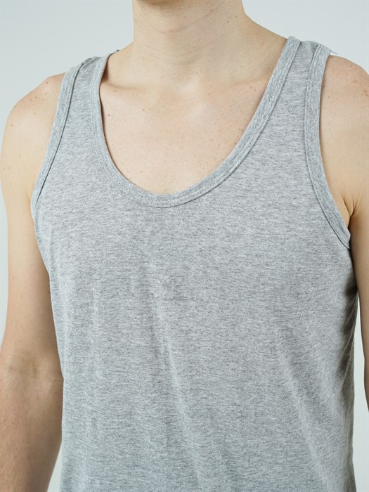 Майка мужская АМТЕКС, хлопок (хб - 100%), однотонная, тонкие лямки - фото 785724