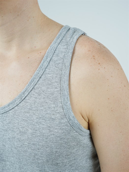 Майка мужская АМТЕКС, хлопок (хб - 100%), однотонная, тонкие лямки - фото 785725