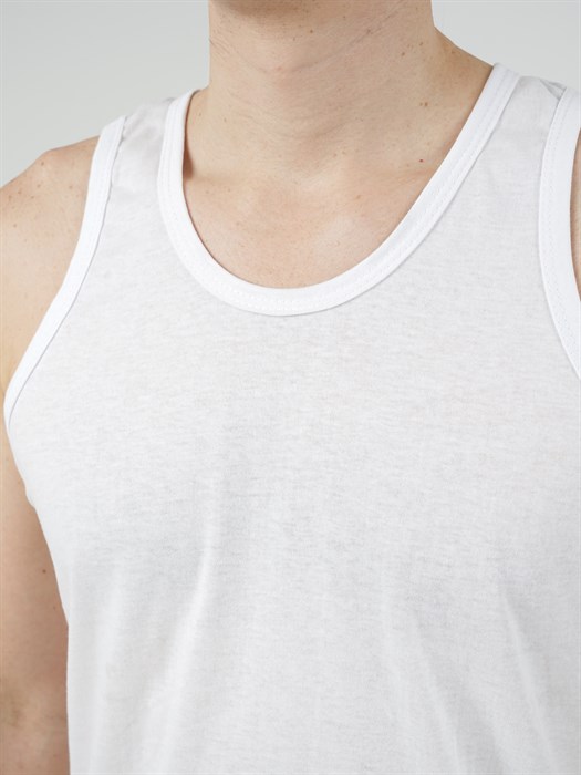 Майка мужская АМТЕКС, хлопок (хб - 100%), однотонная, тонкие лямки - фото 785736