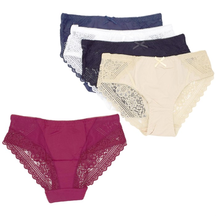 6006 Трусы женские AWJMOIEPLY, слипы, хлопок с вискозой, кружевные - фото 786902