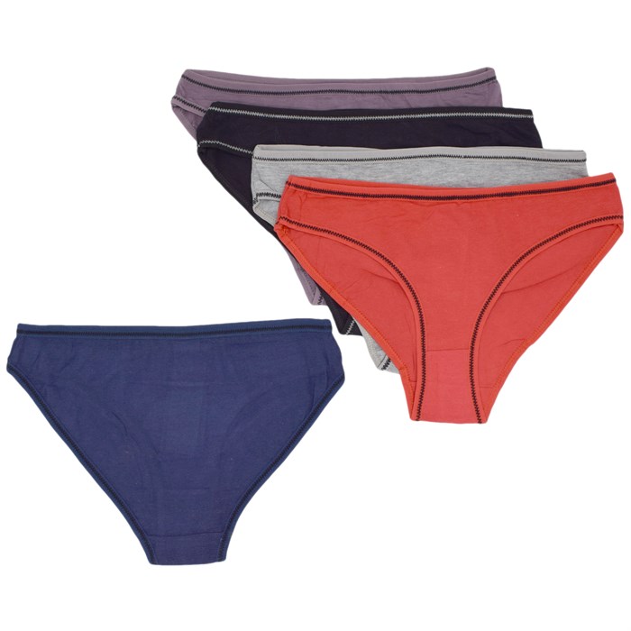 1807 Комплект женских трусов, слипы, хлопок, однотонные - фото 787007