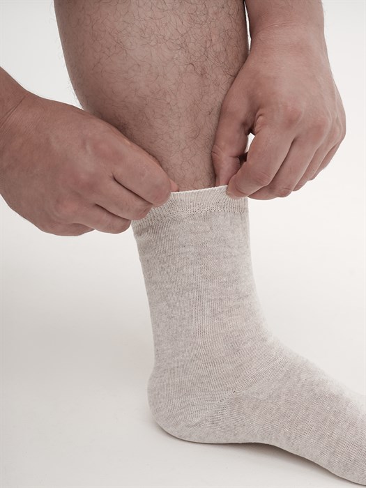 Д-3н Носки мужские КАРАВАН, "Лён", гладкие, однотонные - фото 787284