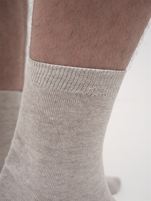 Д-3н Носки мужские КАРАВАН, "Лён", гладкие, однотонные - фото 787285