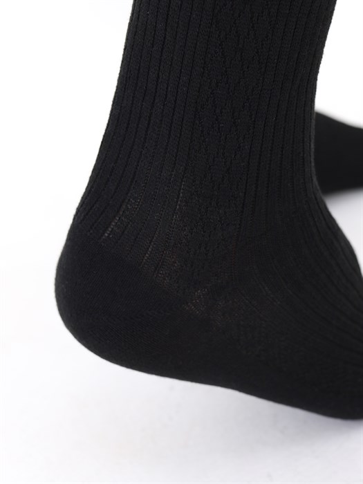 M-10 Носки мужские КАРАВАН, бамбук, чёрные, однотонные, в рубчик - фото 787353