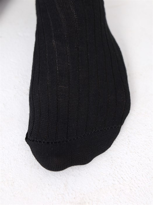 M-10 Носки мужские КАРАВАН, бамбук, чёрные, однотонные, в рубчик - фото 787354