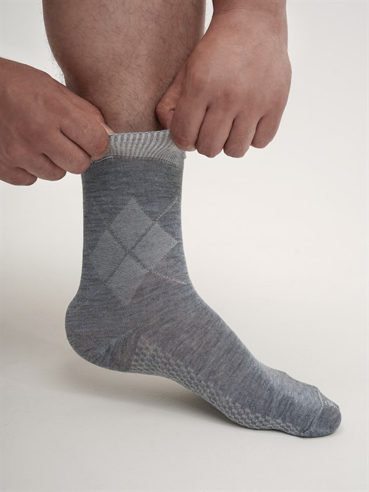 520 Носки мужские БАЙВЭЙ, хлопок, с массажным эффектом - фото 787373