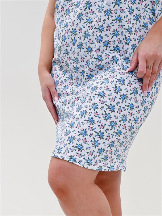 Сорочка женская АМТЕКС, бабушкина майка, хлопок (хб - 100%), в цветочек, великан - фото 787582