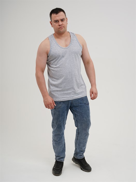 Майка мужская АМТЕКС, хлопок (хб - 100%), однотонная, тонкие лямки, великан - фото 787606