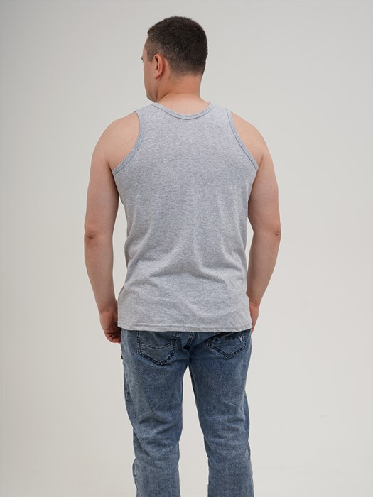 Майка мужская АМТЕКС, хлопок (хб - 100%), однотонная, тонкие лямки, великан - фото 787610