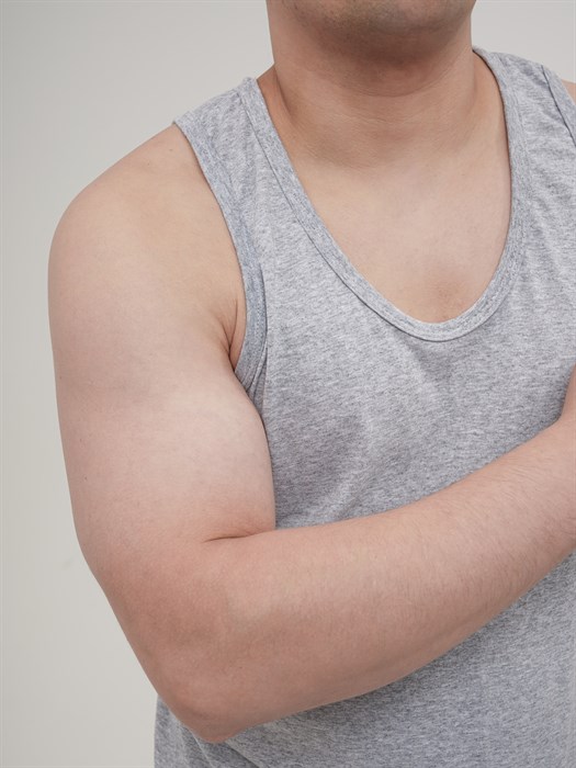 Майка мужская АМТЕКС, хлопок (хб - 100%), однотонная, тонкие лямки, великан - фото 787614