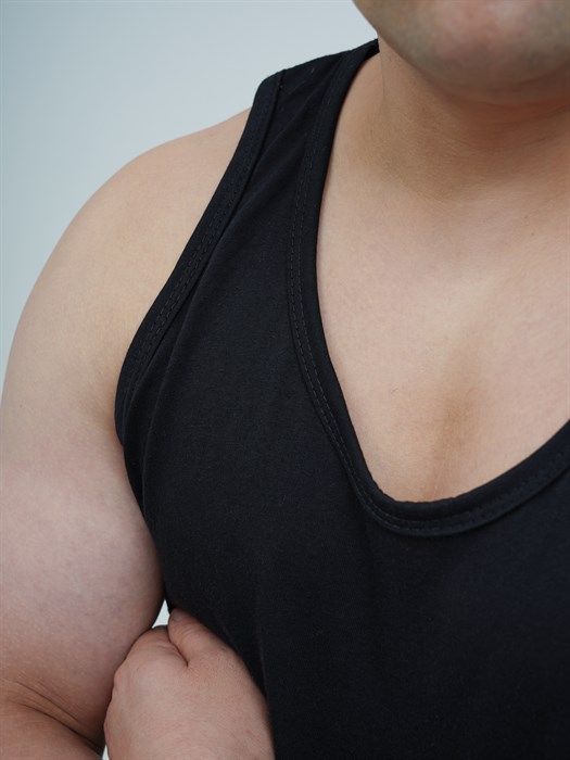 Майка мужская АМТЕКС, хлопок (хб - 100%), однотонная, тонкие лямки, великан - фото 787628