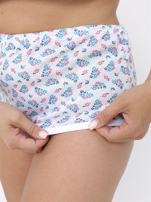 Трусы женские АМТЕКС, хлопок (хб - 100%), кулирка, в цветочек, великан - фото 787693