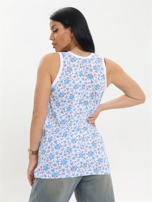 Короткая бабушкина ночная майка АМТЕКС, хлопок (хб - 100%), в цветочек - фото 787874