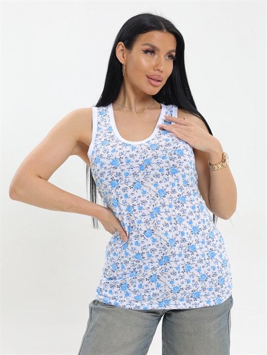 Короткая бабушкина ночная майка АМТЕКС, хлопок (хб - 100%), в цветочек - фото 787878