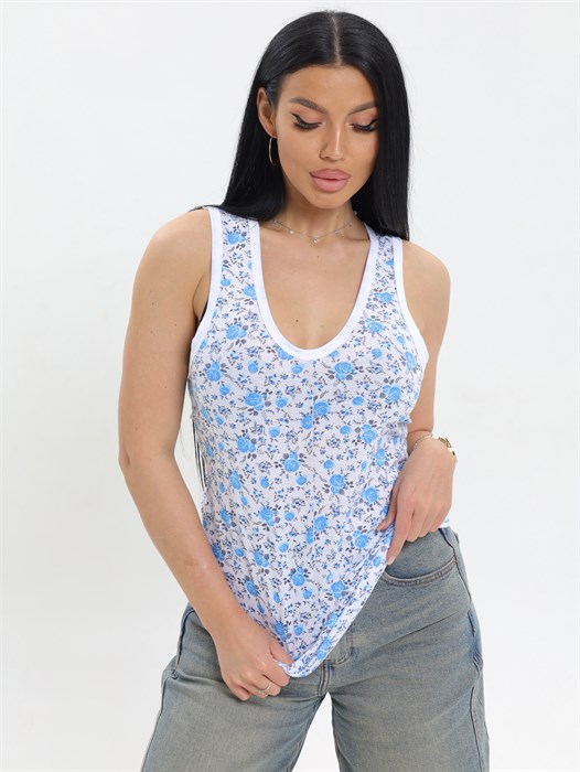 Короткая бабушкина ночная майка АМТЕКС, хлопок (хб - 100%), в цветочек - фото 787881