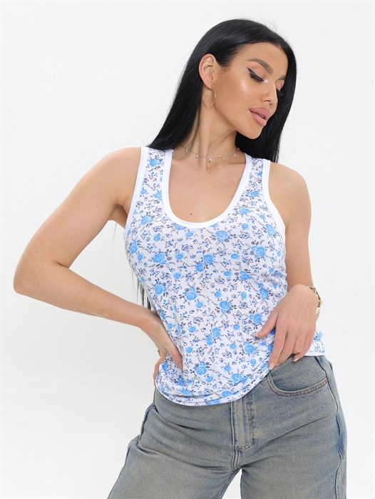 Короткая бабушкина ночная майка АМТЕКС, хлопок (хб - 100%), в цветочек - фото 787883