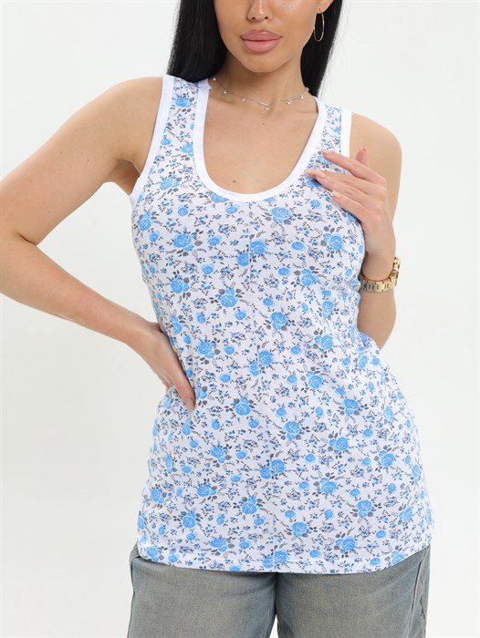 Короткая бабушкина ночная майка АМТЕКС, хлопок (хб - 100%), в цветочек - фото 787885