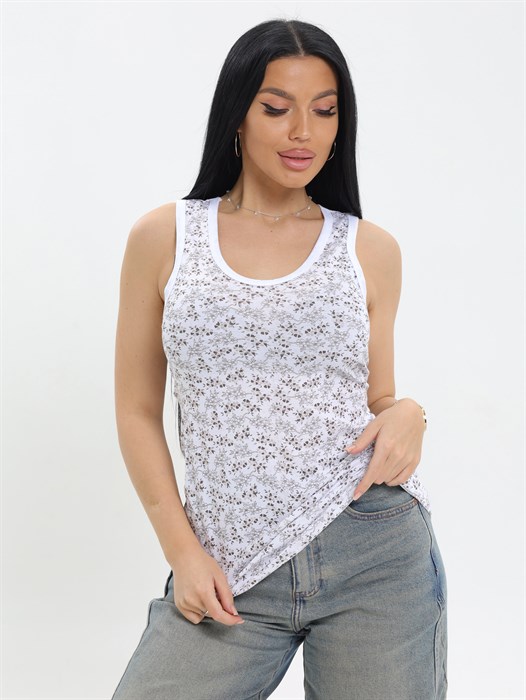 Короткая бабушкина ночная майка АМТЕКС, хлопок (хб - 100%), в цветочек - фото 787888