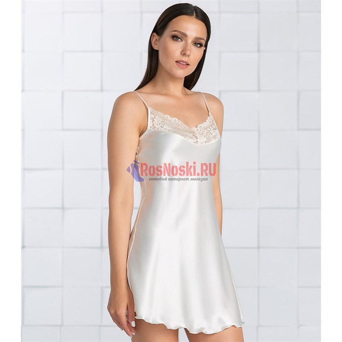 2712 Сорочка женская FELISSE, атласная, кружевная вставка сверху - фото 788081