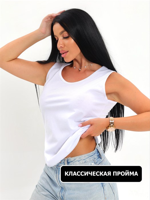 Майка женская "ТОН", хлопок (хб - 100%), широкая бретелька, однотонная. - фото 788249