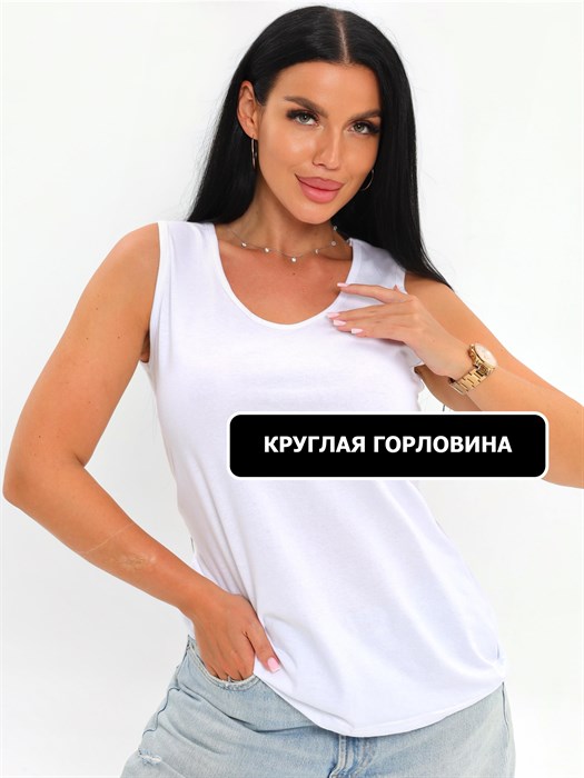 Майка женская "ТОН", хлопок (хб - 100%), широкая бретелька, однотонная. - фото 788250