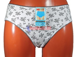 Трусы женские, хлопок, слипы, с рисунком, большие размеры