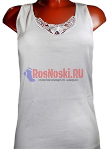 199 Майка женская MUDEM TEKSTIL, хлопок, широкие бретели, кружевная вставка