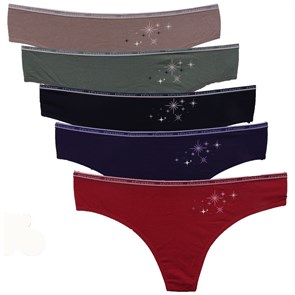 15549 Комплект женских трусов NICOLETTA, стринги, хлопок, с рисунком