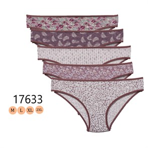 17633 Комплект женских трусов NICOLETTA, слипы, хлопок, с рисунком